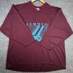 Bakka 1000 Summer Hockey League Jersey Mens 2XL Burgundy 5 Vintage USA Made 1997